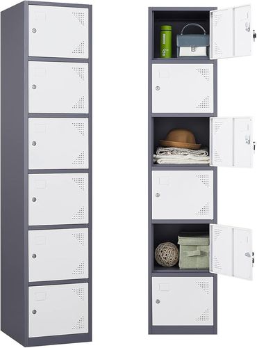 Letaya 6-Door Employee Lockers Grey White