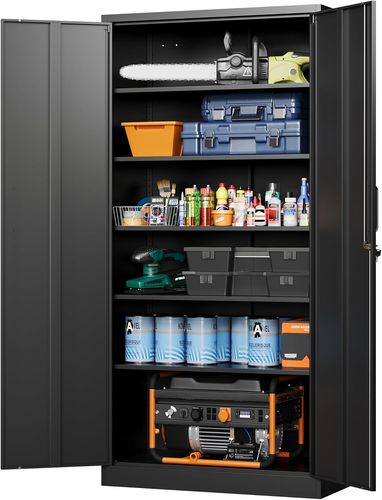 Letaya Garage Storage Cabinet 72 inch Black