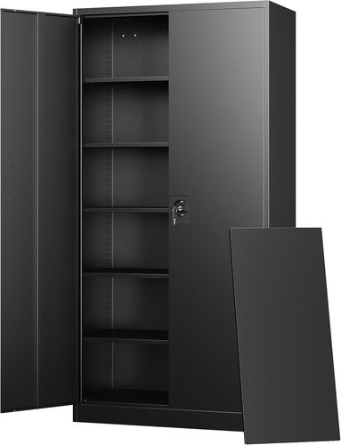 Letaya Garage Storage Cabinet 71 inch Black