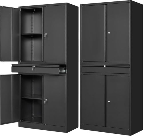 Letaya 4-Door Garage Tool Cabinet Black