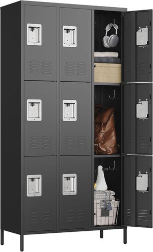 Letaya 9-Door Employee Lockers Black
