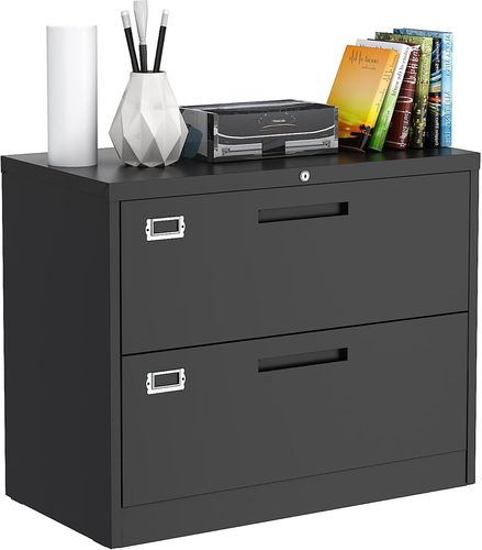 Letaya Lateral File Cabinet 2 Drawer Black