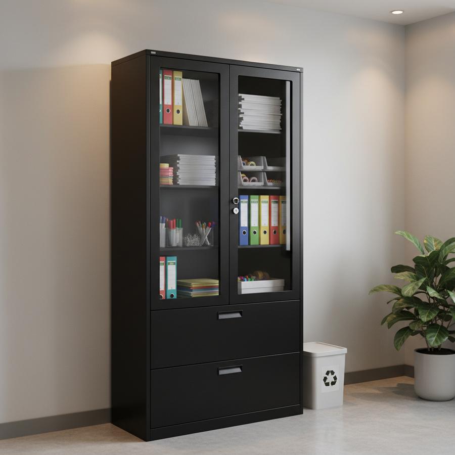 Letaya metal storage cabinet in office break room